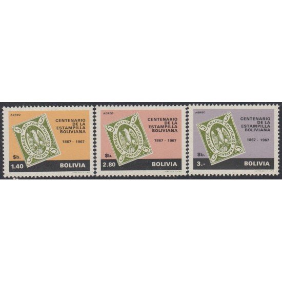 Bolivia A-274/76 1968 Centenario de la estampilla Boliviana MNH Bolivia A-274/76 1968 Centenario de la estampilla Boliviana MNH