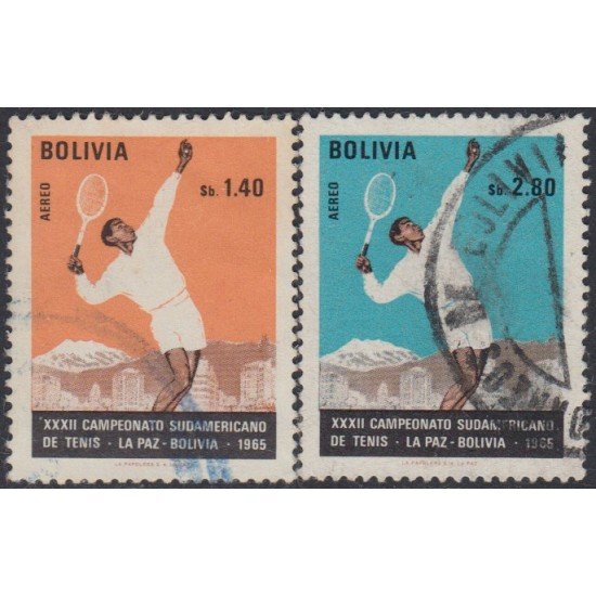 Bolivia A-277/78 1968 23º Campeonato sudamericano de Tenis Usado Bolivia A-277/78 1968 23º Campeonato sudamericano de Tenis Usado
