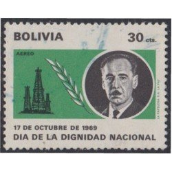 Bolivia A-290 1970 Día de la dignidad nacional Pres. Alfredo O. Candia Usado Bolivia A-290 1970 Día de la dignidad nacional Pres. Alfredo O. Candia Usado