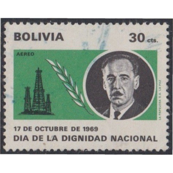 Bolivia A-290 1970 Día de la dignidad nacional Pres. Alfredo O. Candia Usado Bolivia A-290 1970 Día de la dignidad nacional Pres. Alfredo O. Candia Usado