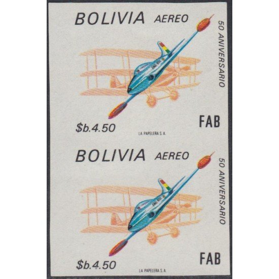 Bolivia A-316a 1974 50 Años de las Fuerzas Aéreas Bolivianas SD MNH