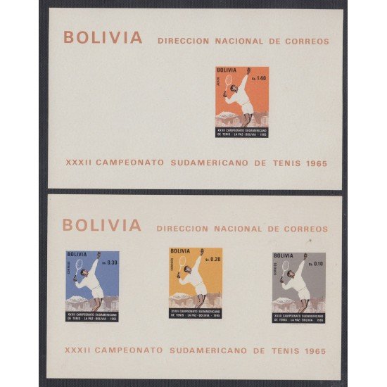 Bolivia HB-18/19 1969 XXXII Campeonato Sudamericano de Tenis MNH