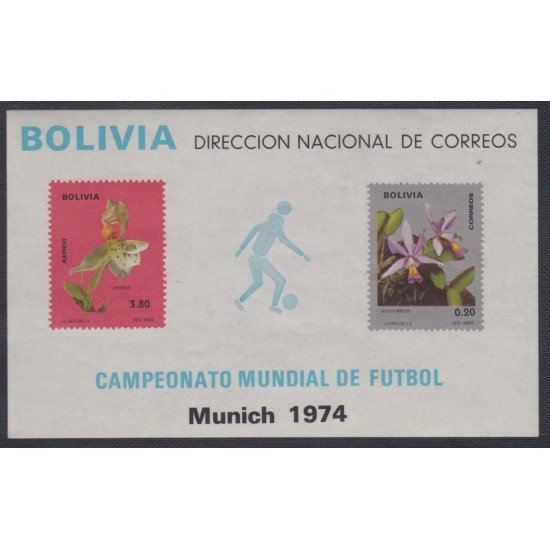 Bolivia HBM-38 1974 Campeonato Mundial de Fútbol 1974 MNH Bolivia HBM-38 1974 Campeonato Mundial de Fútbol 1974 MNH
