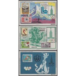 Bolivia HBM-87/89 Exposiciones filatélicas Olimpiadas MNH Bolivia HBM-87/89 Exposiciones filatélicas Olimpiadas MNH