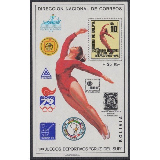 Bolivia HBM-90 Décimos Juegos deportivos Cruz del Sur MNH Bolivia HBM-90 Décimos Juegos deportivos Cruz del Sur MNH