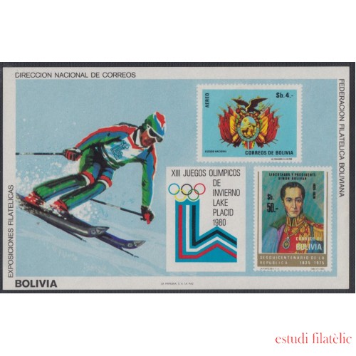 Bolivia HBM-91 XII Juegos olímpicos de invierno Lake Placid 1980 MNH