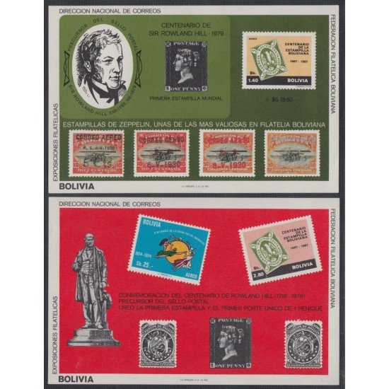 Bolivia HBM-94/95 Centenario de Sir Rowland Hill MNH Bolivia HBM-94/95 Centenario de Sir Rowland Hill MNH