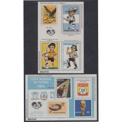 Bolivia HBM-98/99 Exposiciones filatélicas XI Campeonato Mundial de Fútbol MNH Bolivia HBM-98/99 Exposiciones filatélicas XI Campeonato Mundial de Fútbol MNH