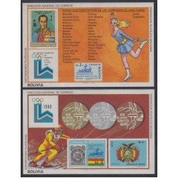 Bolivia HBM-102/103 Exposiciones filatélicas XII Juegos olímpicos de invierno Lake Placid 1980 MNH Bolivia HBM-102/103 Exposiciones filatélicas XII Juegos olímpicos de invierno Lake Placid 1980 MNH