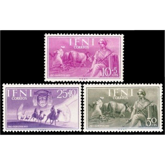 Ifni 122/24 1955 Pro indígenas Agricultura Caravana MNH