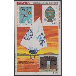 Bolivia HBM-133 Exp. Filatélicas 200 Años del 1er vuelo aero-espacial MNH Bolivia HBM-133 Exp. Filatélicas 200 Años del 1er vuelo aero-espacial MNH
