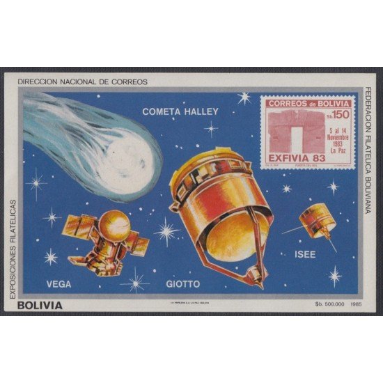 Bolivia HBM-145 Exp. Filatélicas Cometa Halley MNH Bolivia HBM-145 Exp. Filatélicas Cometa Halley MNH