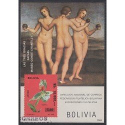 Bolivia HBM-148 Exp. Filatélicas Museo Conde Chantilly Flor Orquídea stanhopea Usado Bolivia HBM-148 Exp. Filatélicas Museo Conde Chantilly Flor Orquídea stanhopea Usado