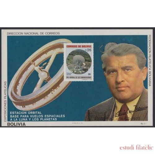 Bolivia HBM-164 Exp. Filatélica Estación orbital Base para vuelos espaciales MNH