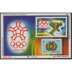 Bolivia HBM-165 Exp. Filatélica Juegos olímpicos de Calgary 1988 MNH Bolivia HBM-165 Exp. Filatélica Juegos olímpicos de Calgary 1988 MNH