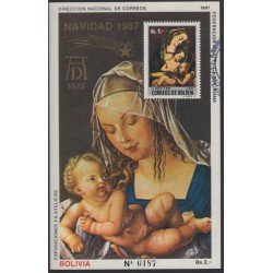 Bolivia HBM-170 Exp. Filatélica Navidad 1987 MNH Bolivia HBM-170 Exp. Filatélica Navidad 1987 MNH