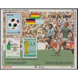 Bolivia HBM-177 Exp. Filatélicas Campeonato de Fútbol Italia 1990 Usado Bolivia HBM-177 Exp. Filatélicas Campeonato de Fútbol Italia 1990 Usado