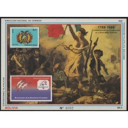 Bolivia HBM-181 Exp. Filatélicas Bicentenario de la Revolución Francesa MNH Bolivia HBM-181 Exp. Filatélicas Bicentenario de la Revolución Francesa MNH