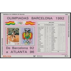 Bolivia HBM-201 Exposiciones filatélicas Juegos olímpicos Barcelona 1992 MNH Bolivia HBM-201 Exposiciones filatélicas Juegos olímpicos Barcelona 1992 MNH
