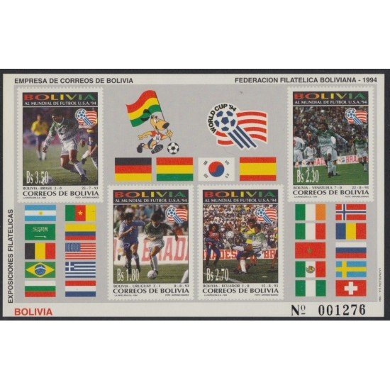 Bolivia HBM-209 Mundial de Fútbol en EUA 1994 MNH