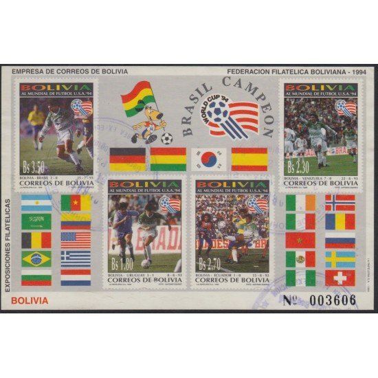 Bolivia HBM-210 Mundial de Fútbol en EUA 1994 Brasil Campeón Usado