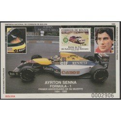 Bolivia HBM-219 Ayrton Senna Fórmula 1 MNH Bolivia HBM-219 Ayrton Senna Fórmula 1 MNH