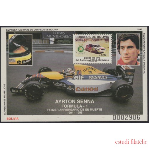 Bolivia HBM-219 Ayrton Senna Fórmula 1 MNH
