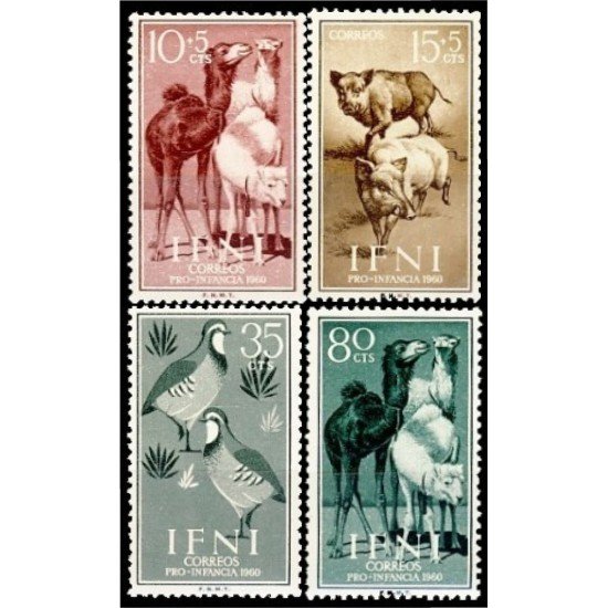 Ifni 159/62 1960 Pro infancia Fauna MNH Ifni 159/62 1960 Pro infancia Fauna MNH