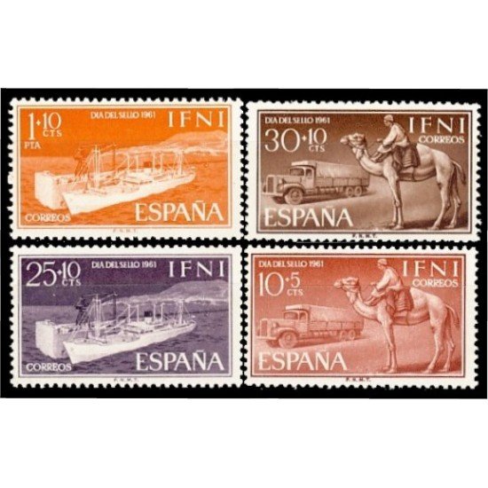 Ifni 183/86 1961 Día del Sello Transportes MNH Ifni 183/86 1961 Día del Sello Transportes MNH