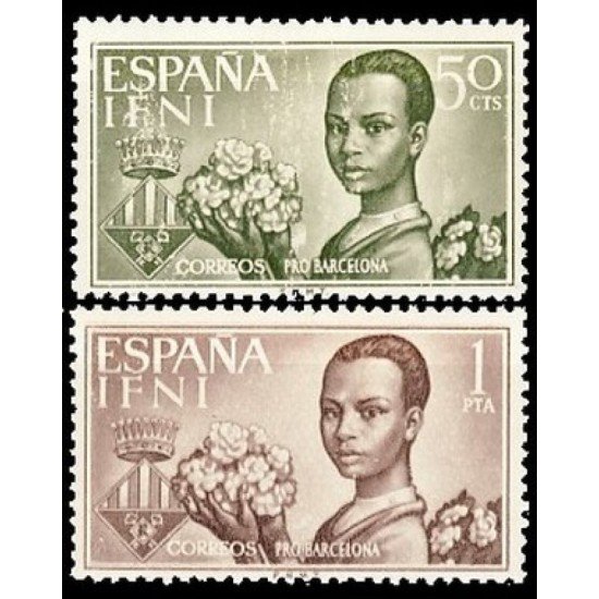 Ifni 198/99 1963  Ayuda a Barcelona MNH