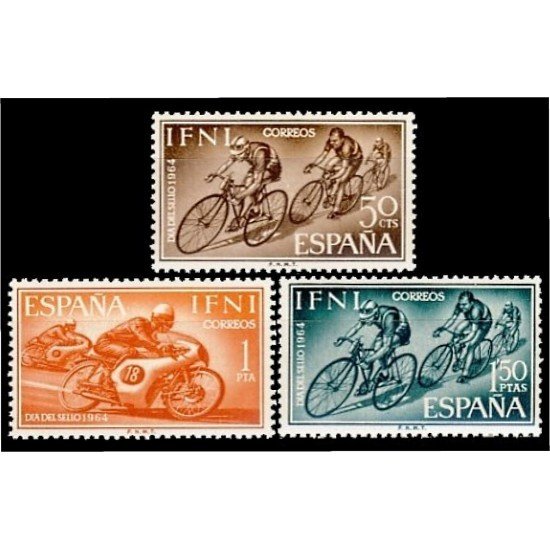 Ifni 206/08 1964 Día del Sello Ciclismo Motociclismo Sports MNH Ifni 206/08 1964 Día del Sello Ciclismo Motociclismo Sports MNH