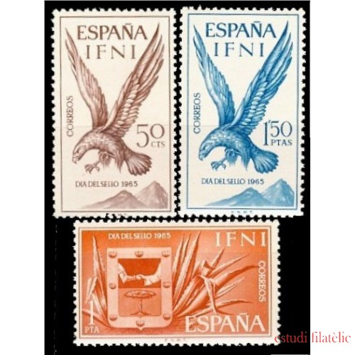 Ifni 215/17 1965  Día del Sello Escudo Aguila Fauna Coat MNH 
