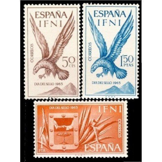 Ifni 215/17 1965 Día del Sello Escudo Aguila Fauna Coat MNH Ifni 215/17 1965 Día del Sello Escudo Aguila Fauna Coat MNH