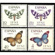 Ifni 221/24 1966  Día del Sello Mariposas Butterfly MNH 