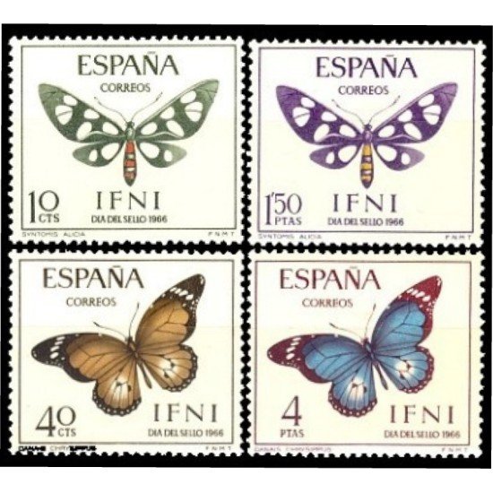 Ifni 221/24 1966 Día del Sello Mariposas Butterfly MNH Ifni 221/24 1966 Día del Sello Mariposas Butterfly MNH