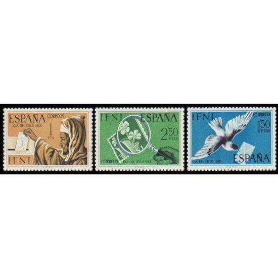 Ifni 236/38 1968 Día del Sello Buzón Correo Filatelia MNH Ifni 236/38 1968 Día del Sello Buzón Correo Filatelia MNH