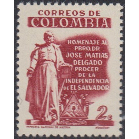 Colombia 542 1957 Homenaje a José Matías Delgado MNH