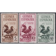 Guinea Española 318/20  1952 Día de Sello Fauna MNH 