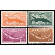 Guinea Española 338/41 1954 Día del Sello Colonial Fauna marina MNH