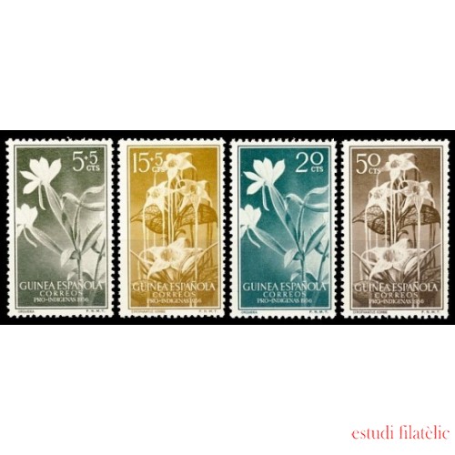 Guinea Española 358/61 1956 Pro indígenas Flora MNH 