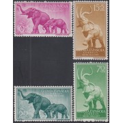 Guinea Española 369/72 1957 Día del Sello Fauna MNH 