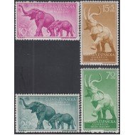 Guinea Española 369/72 1957 Día del Sello Fauna MNH