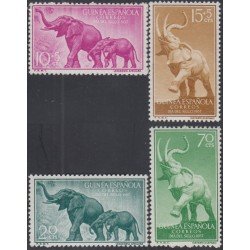 Guinea Española 369/72 1957 Día del Sello Fauna MNH Guinea Española 369/72 1957 Día del Sello Fauna MNH