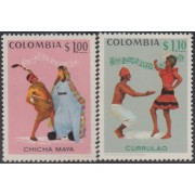 Colombia 654/55 1971 Folklore Bailes Típicos MNH