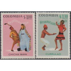 Colombia 654/55 1971 Folklore Bailes Típicos MNH Colombia 654/55 1971 Folklore Bailes Típicos MNH
