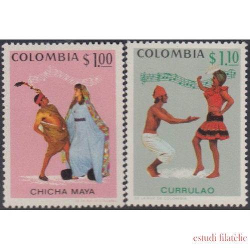 Colombia 654/55 1971 Folklore Bailes Típicos MNH