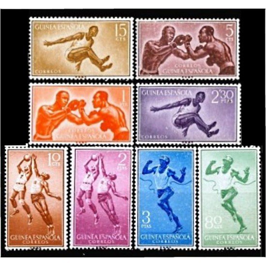 Guinea Española 376/83 1958 Serie Básica Deportes MNH Guinea Española 376/83 1958 Serie Básica Deportes MNH