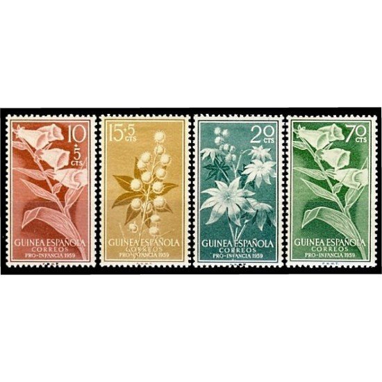 Guinea Española 391/94 1959 Pro infancia Flora MNH