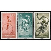 Guinea Española 395/97 1959 Día del Sello Ciclismo MNH 