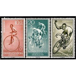 Guinea Española 395/97 1959 Día del Sello Ciclismo MNH Guinea Española 395/97 1959 Día del Sello Ciclismo MNH